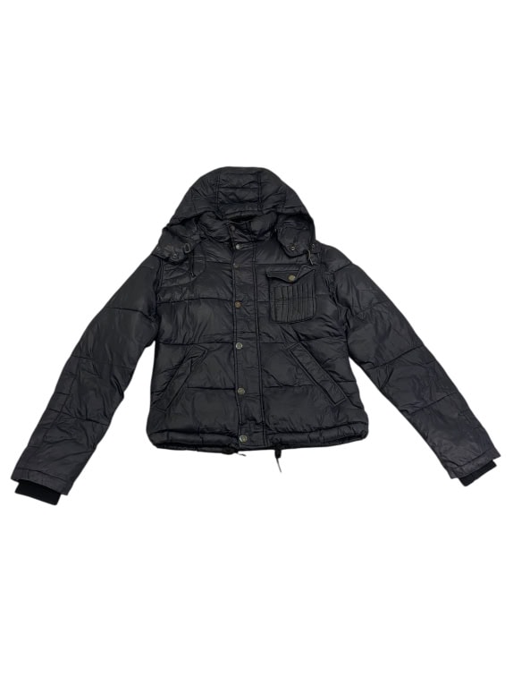 VINTAGE DIESEL PUFFER ΜΠΟΥΦΑΝ ΜΕ ΚΟΥΚΟΥΛΑ ΚΑΙ ΤΣΕΠΗ ΣΤΟ ΣΤΗΘΟΣ ΜΑΥΡΟ ΓΥΝΑΙΚΕΙΟ M/L