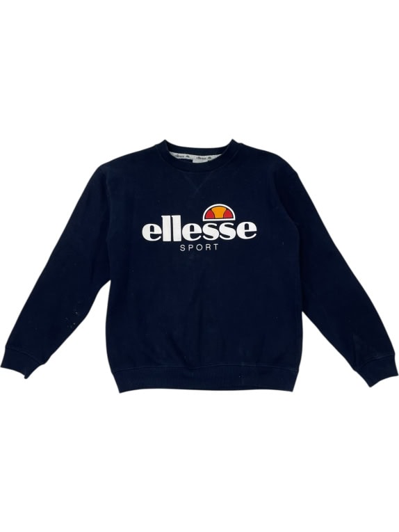 VINTAGE ELLESSE NAVY BLUE CREWNECK SWEATSHIRT WOMEN'S S