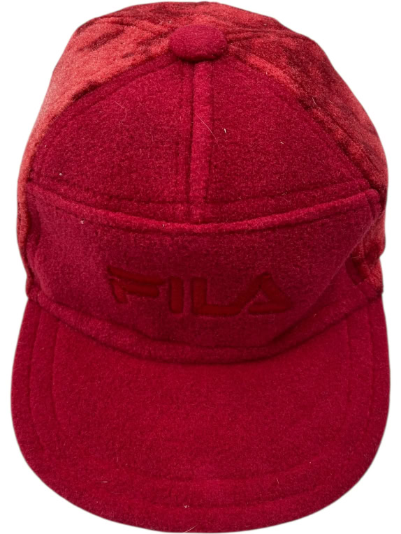 CAPPELLO FILA VINTAGE CON LOGO RICAMATO ROSSO UNISEX TAGLIA UNICA