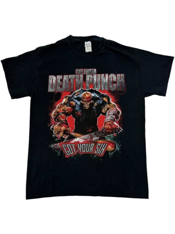 VINTAGE FIVE FINGER DEATH PUNCH GOT YOUR SIX 2015 TOUR METAL T-SHIRT