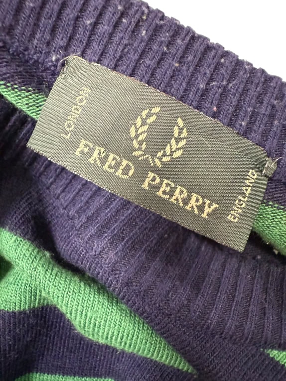 VINTAGE FRED PERRY ΠΟΥΛΟΒΕΡ ΜΕ ΡΙΓΕΣ CREW NECK