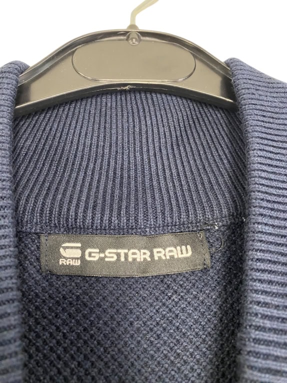 VINTAGE G-STAR RAW ΠΛΕΚΤΗ ΜΠΛΟΥΖΑ ΜΕ ΦΕΡΜΟΥΑΡ ΣΤΟΝ ΛΑΙΜΟ ΜΠΛΕ ΑΝΔΡΙΚΗ XL XXL