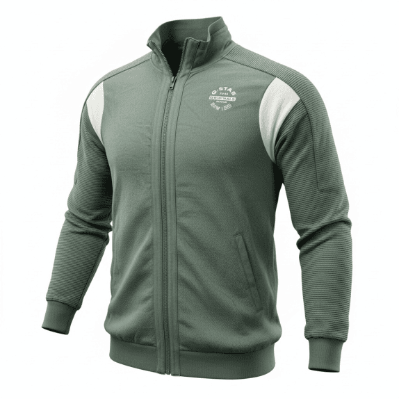 VINTAGE G-STAR RAW giacca track jacket sostenibile verde da uomo XL