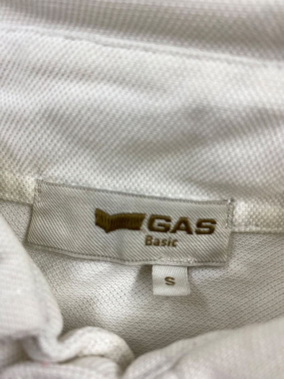 VINTAGE GAS ΜΠΛΟΥΖΑΚΙ POLO ΛΟΓΟΤΥΠΑ ΧΟΡΗΓΩΝ ΛΕΥΚΟ ΑΝΔΡΙΚΟ S