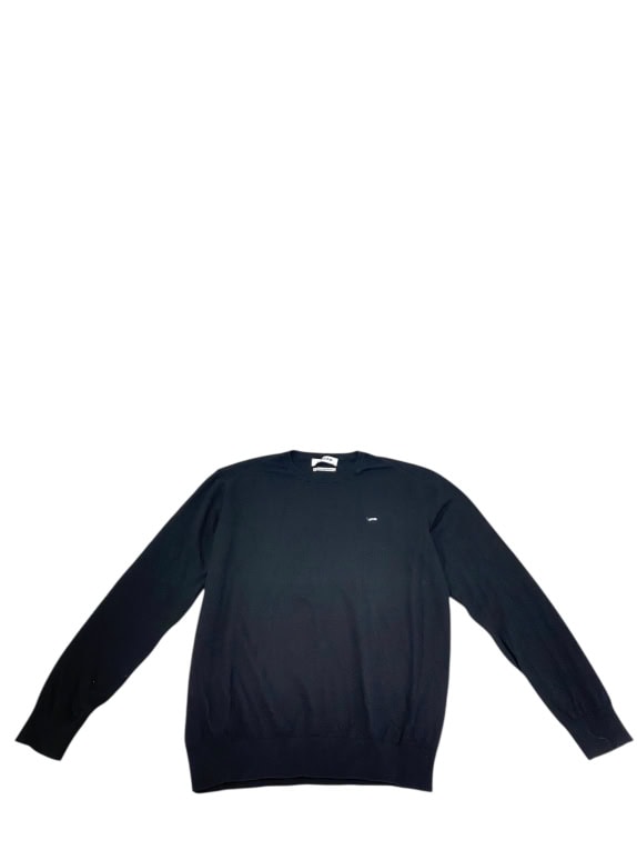 VINTAGE GAS COTTON CASHMERE KNIT SWEATER BLACK MEN'S L
