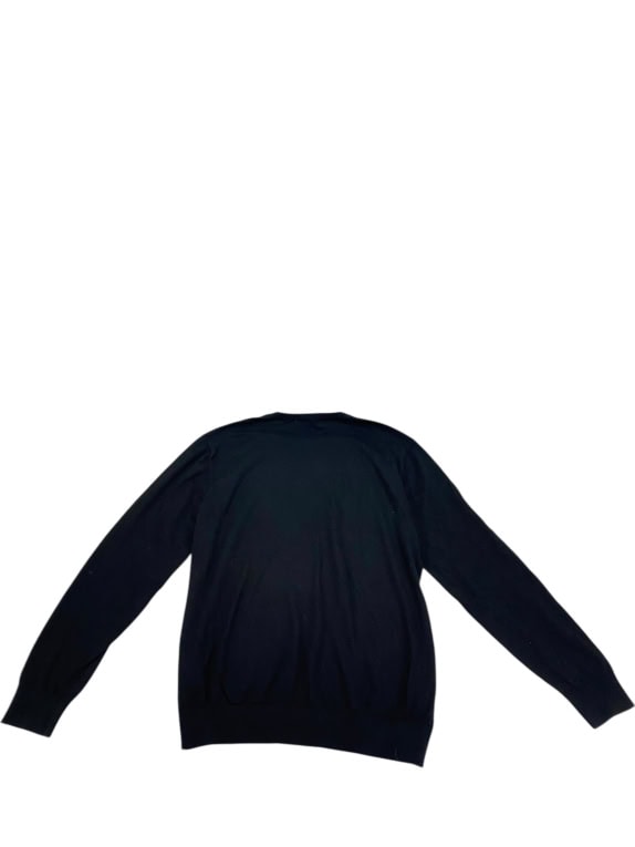 VINTAGE GAS COTTON CASHMERE KNIT SWEATER BLACK MEN'S L
