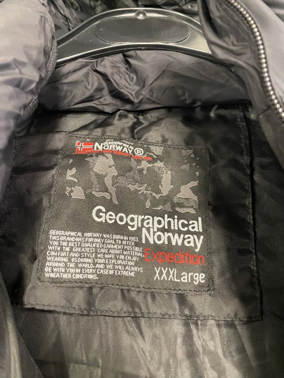 VINTAGE GEOGRAPHICAL NORWAY PUFFER ΜΠΟΥΦΑΝ ΜΕ ΚΟΥΚΟΥΛΑ ΜΑΥΡΟ ΑΝΔΡΙΚΟ XXXL