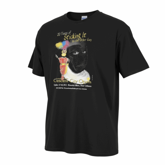 MAGLIETTA NERA VINTAGE GILDAN ULTRA COTTON 3XL CRESCENT CITY OPEN 2012