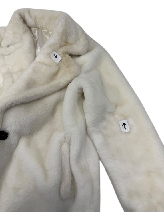 VINTAGE FAUX FUR WOMEN'S MIDI COAT IN WHITE M/L
