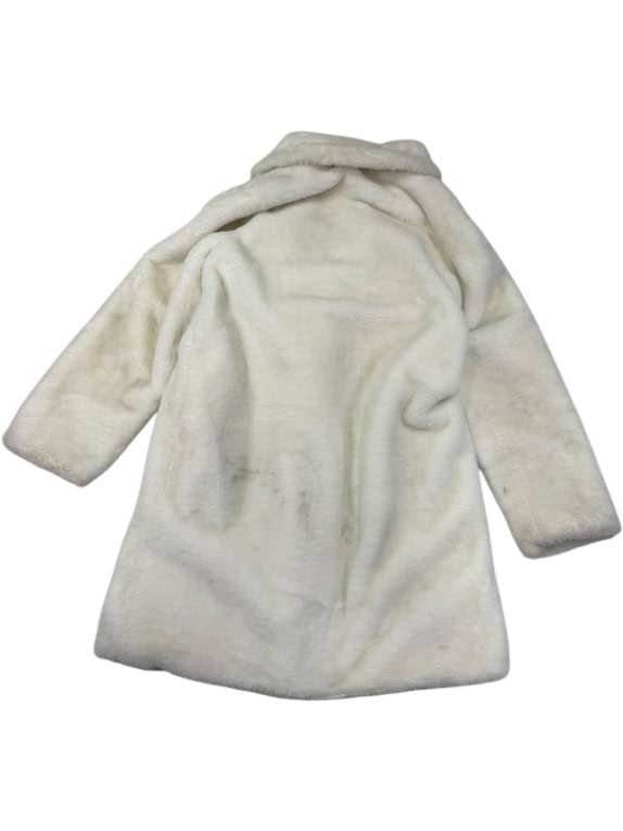 VINTAGE FAUX FUR WOMEN'S MIDI COAT IN WHITE M/L
