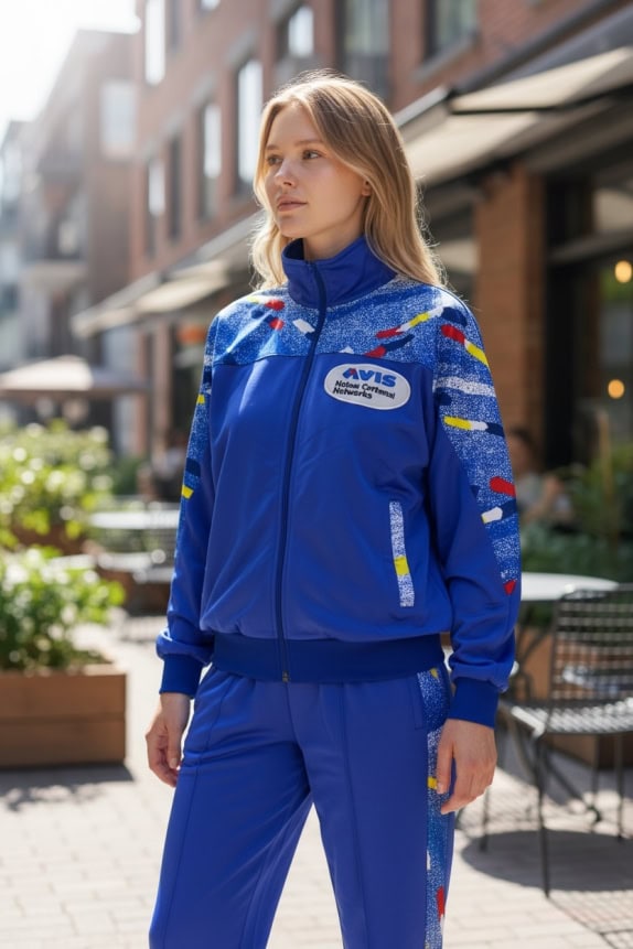 Vintage Graeff Tracksuit Μπλε Set (Ζακέτα + Παντελόνι) Size M