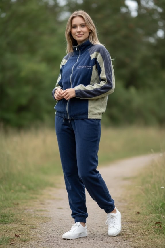 Vintage Great Escapes Fleece Tracksuit Μπλε Outdoor Set Size M