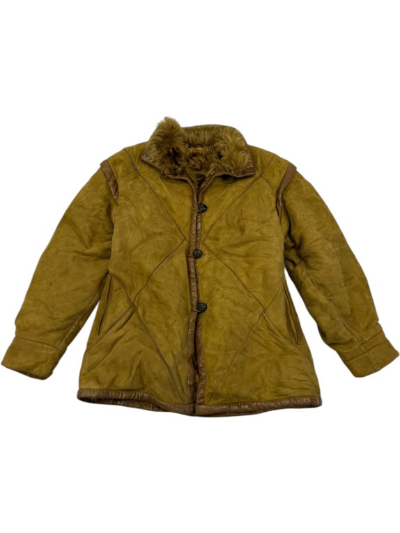 VINTAGE WOMEN'S BELTRAMI LEATHER SHEARLING COAT M