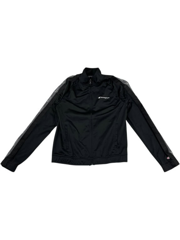 VINTAGE WOMEN'S CHAMPION TRACK JACKET BLACK SIZE S