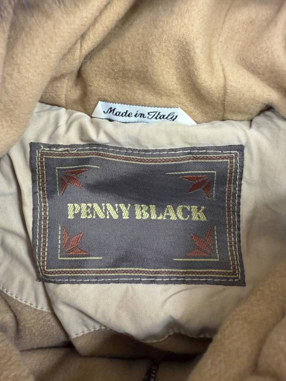VINTAGE Piumino corto da donna Penny Black con pelliccia S/M