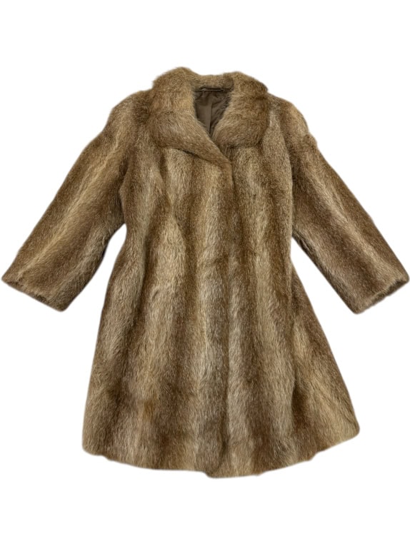 VINTAGE PELLICCIA DA DONNA MARRONE L/XL