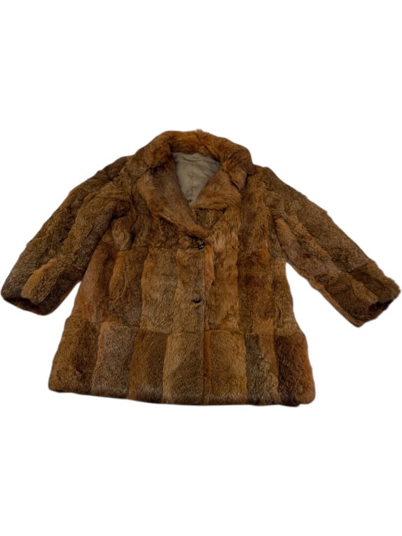 VINTAGE ΓΥΝΑΙΚΕΙΟ ΓΟΥΝΑ ΠΑΛΤΟ PATCHWORK ΚΑΦΕ M/L