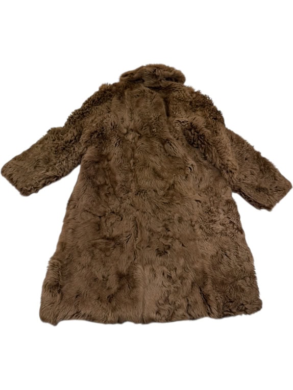VINTAGE WOMEN'S FUR COAT TREFFMODELLE LONG BROWN L/XL
