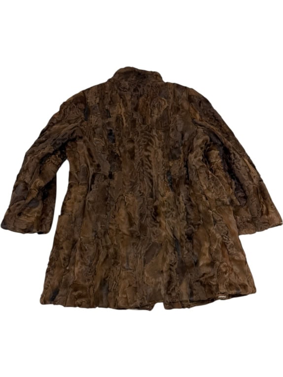 VINTAGE WOMEN'S FUR COAT BROWN M/L