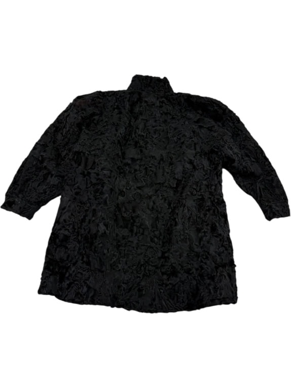 VINTAGE WOMEN'S FUR COAT BLACK L/XL