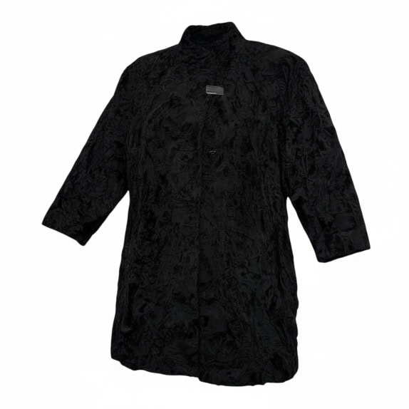 VINTAGE WOMEN'S FUR COAT BLACK L/XL