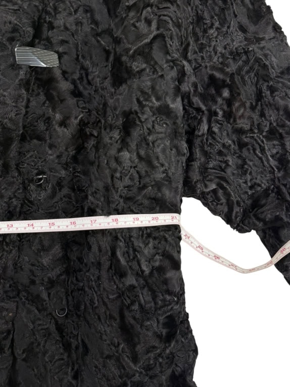 VINTAGE WOMEN'S FUR COAT BLACK L/XL