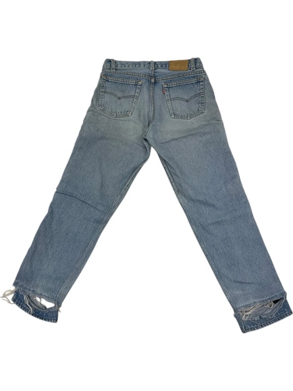 JEANS DONNA VINTAGE LEVI\'S IN DENIM CUSTOM DIPINTI XS