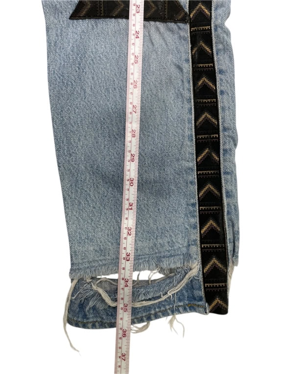 JEANS DONNA VINTAGE LEVI\'S IN DENIM CUSTOM DIPINTI XS
