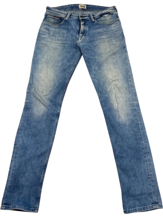 VINTAGE HILFIGER DENIM JEANS SLIM FIT LIGHT BLUE MENS W30