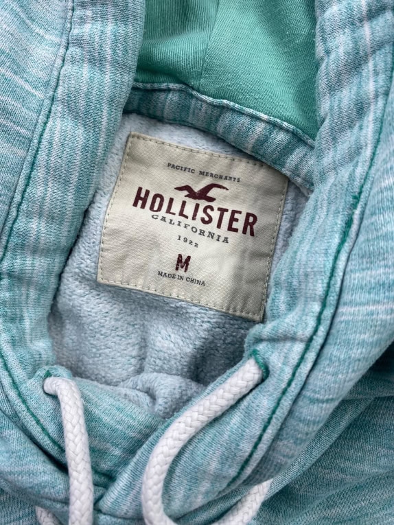 VINTAGE HOLLISTER HOODIE HEATHERED SEAFOAM GREEN WOMEN M