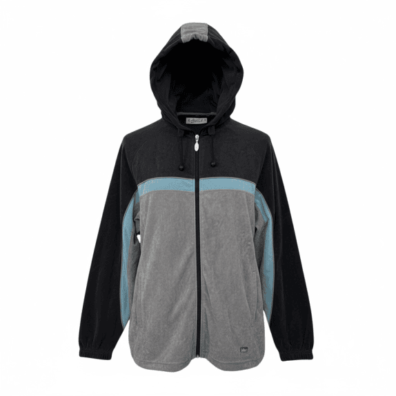 VINTAGE HOODIE-ΖΑΚΕΤΑ VELVET - ΜΑΥΡΟ/ΓΚΡΙ