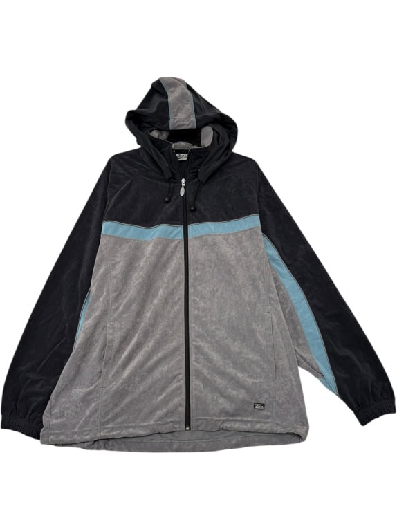 VINTAGE HOODIE-ΖΑΚΕΤΑ VELVET - ΜΑΥΡΟ/ΓΚΡΙ