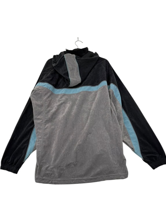 VINTAGE HOODIE-ΖΑΚΕΤΑ VELVET - ΜΑΥΡΟ/ΓΚΡΙ