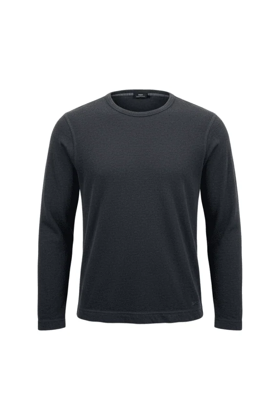 VINTAGE HUGO BOSS LONG SLEEVE TOP SLIM FIT ANTHRACITE MEN'S M