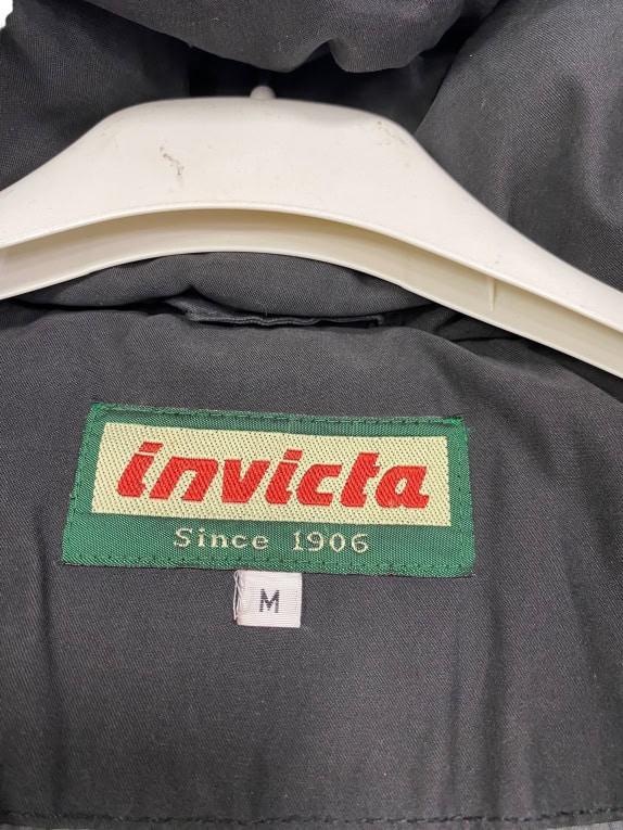 VINTAGE INVICTA LONG PUFFER JACKET WITH HOOD BLACK WOMEN'S M