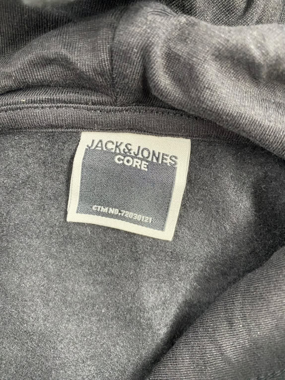 VINTAGE JACK & JONES CORE HOODIE ΜΕ GLOBAL COMMUNITY PRINT ΜΑΥΡΟ ΑΝΔΡΙΚΟ L