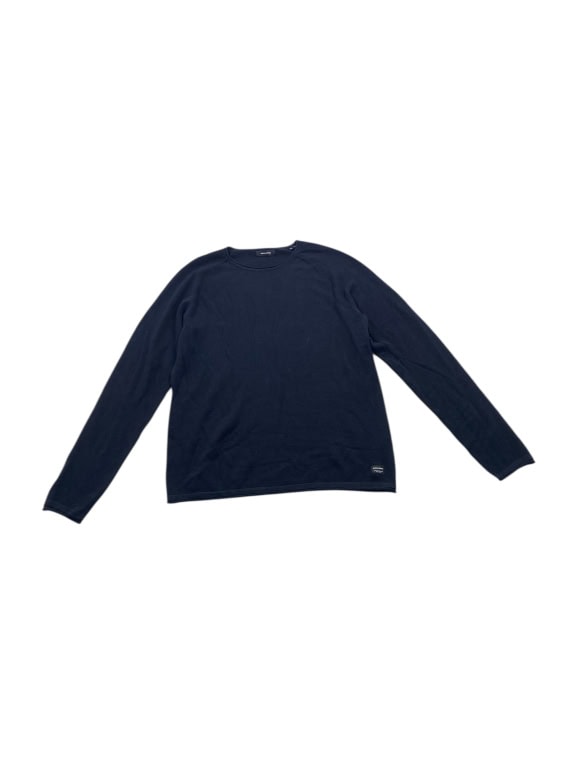 VINTAGE JACK & JONES ΠΛΕΚΤΗ ΜΠΛΟΥΖΑ ΜΕ ΣΤΡΟΓΓΥΛΗ ΛΑΙΜΟΚΟΨΗ ΜΠΛΕ ΣΚΟΥΡΟ ΑΝΔΡΙΚΗ XL