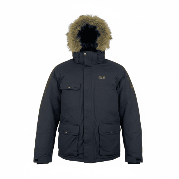 VINTAGE JACK WOLFSKIN ΜΠΟΥΦΑΝ PARKA ΜΕ ΚΟΥΚΟΥΛΑ ΓΟΥΝΑ ΜΑΥΡΟ ΑΝΔΡΙΚΟ L/XL