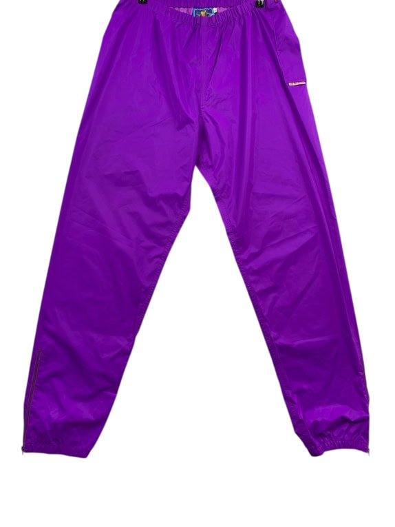 VINTAGE JEANTEX pantaloni tuta antivento viola da uomo M/L