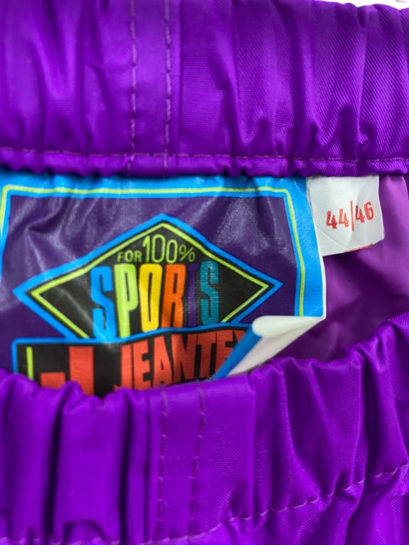 VINTAGE JEANTEX pantaloni tuta antivento viola da uomo M/L