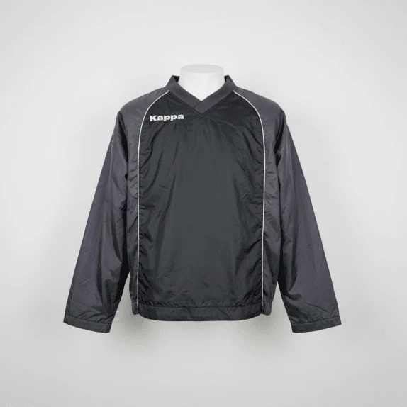 VINTAGE KAPPA ΑΝΔΡΙΚΟ WINDBREAKER ΤΖΑΚΕΤ ΜΑΥΡΟ