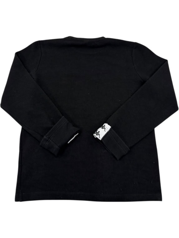 VINTAGE KAPPA BLACK LONG SLEEVE T-SHIRT S