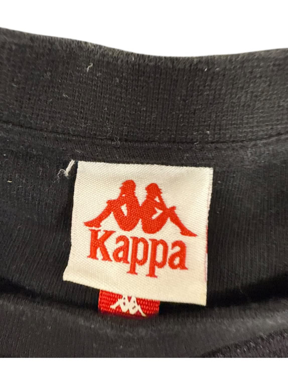 VINTAGE KAPPA BLACK LONG SLEEVE T-SHIRT S