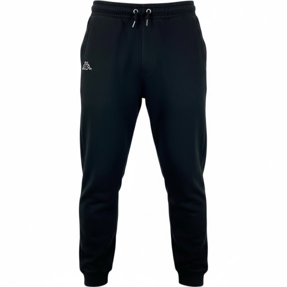 Pantaloni tuta vintage Kappa con logo ricamato neri da uomo taglia small