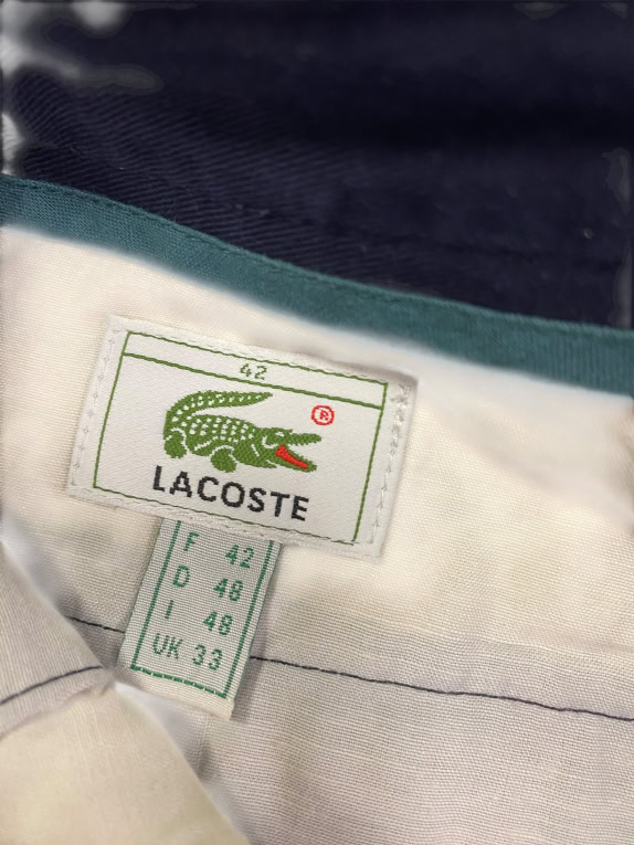 Pantaloni chino blu vintage Lacoste L
