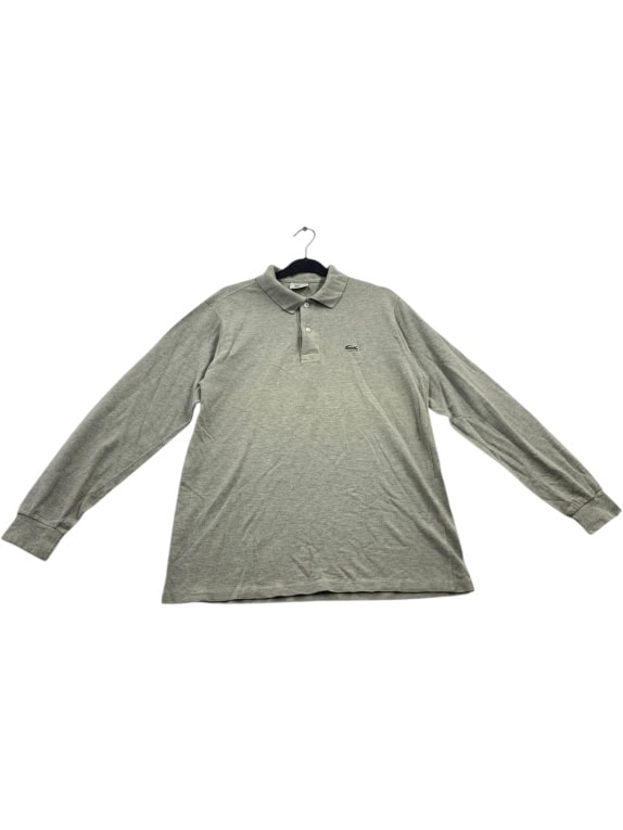 VINTAGE LACOSTE POLO ΜΑΚΡΥ ΜΑΝΙΚΙ ΓΚΡΙ ΑΝΔΡΙΚΟ M/L