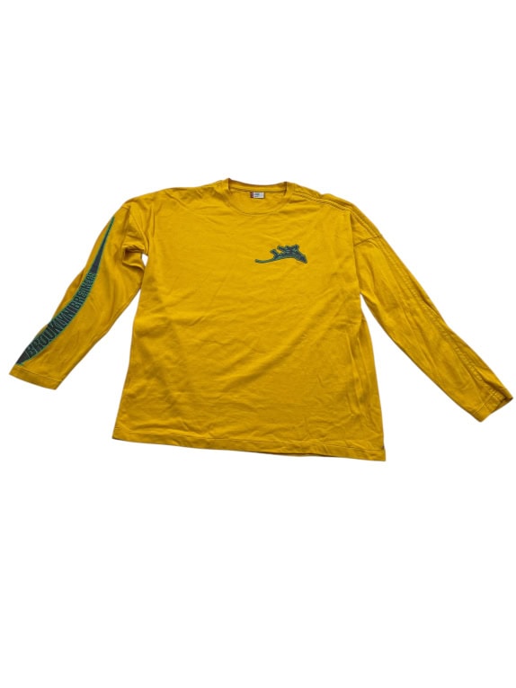 VINTAGE LEVI'S ENGINEERED JEANS LONG SLEEVE TOP YELLOW MEN'S XL