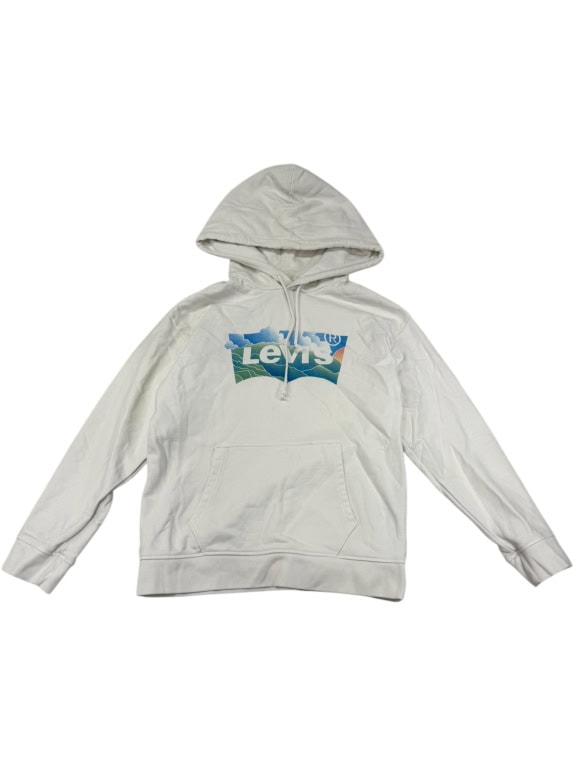 VINTAGE LEVI'S LOGOFILL PULLOVER HOODIE WHITE MEN'S M
