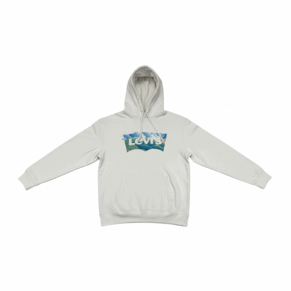 VINTAGE LEVI'S LOGOFILL PULLOVER HOODIE WHITE MEN'S M