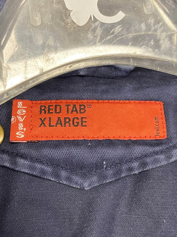 VINTAGE LEVI'S RED TAB PARKA ΜΠΟΥΦΑΝ ΜΕ ΚΟΥΚΟΥΛΑ ΚΑΙ ΕΠΕΝΔΥΣΗ ΜΠΛΕ ΣΚΟΥΡΟ ΑΝΔΡΙΚΟ XL